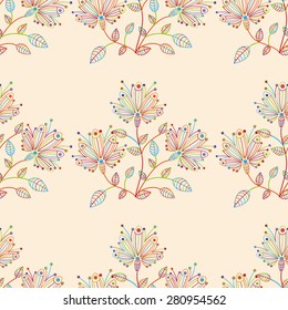 Floral seamless pattern. Vector. Seamless texture with flowers. Endless floral pattern. Abstract Elegance Seamless pattern with floral background.