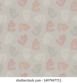 Floral seamless pattern. Vector textures. Simple delicate flowers on a noble grey background. Print flower color
