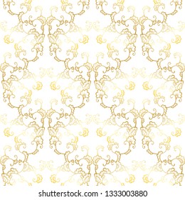 Floral seamless pattern. Vector wallpaper in baroque style, textile print.