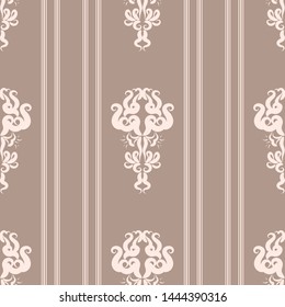 Floral seamless pattern, vector, Wallpaper, brown color