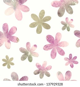 Floral seamless pattern. Vector watercolor flowers.