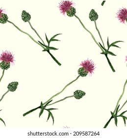 Floral seamless pattern. Vector watercolor flowers. EPS 10