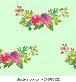 floral seamless pattern. vector watercolor background