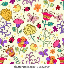 Floral seamless pattern in vector..Seamless pattern can be used for wallpaper, pattern fills, web page background,surface textures.