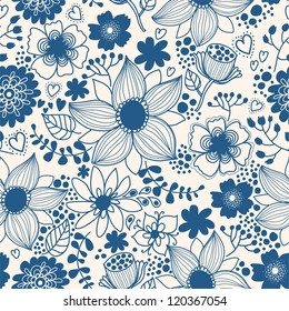 Floral seamless pattern in vector..Seamless pattern can be used for wallpaper, pattern fills, web page background,surface textures.