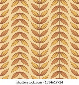 Floral seamless pattern with vertical branches and leaves. Floral background for fabric, wallpaper, textile, package, tablecloth, web design.