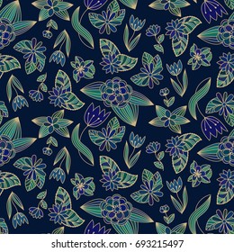 Floral seamless pattern. Vintage decorative elements. Floral ornament.