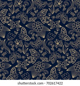 Floral seamless pattern. Vintage decorative elements. Floral ornament.