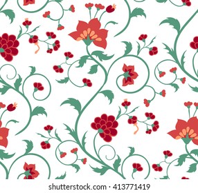 Floral seamless pattern. Vintage flower ornament. Vector background.