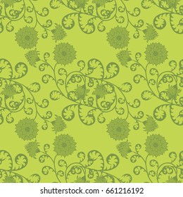 Floral Seamless Pattern. Vintage Rapport with Flowers in Victorian Style. Retro Motif for Wallpaper, Fabric, Textile.