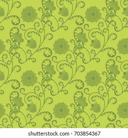 Floral Seamless Pattern. Vintage Rapport with Flowers in Victorian Style. Retro Motif for Wallpaper, Fabric, Textile.