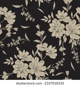 Floral seamless pattern in vintage style.