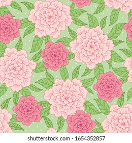 Floral seamless pattern, vintage vector flowers, hand drawn illustration, template for textile, wallpaper, wrapping paper.