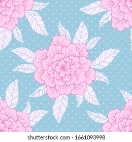 Floral sin fisuras, flores vectoriales vintage, ilustración dibujada a mano, plantilla para textil, papel pintado, papel envolvente.