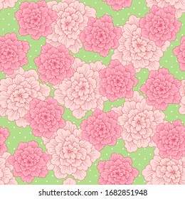 Floral seamless pattern, vintage vector flowers, hand drawn illustration, template for textile, wallpaper, wrapping paper.