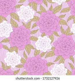 Patrón sin soldadura floral, flores vectoriales vintage, ilustración dibujada a mano, plantilla para textil, papel pintado, papel envolvente.