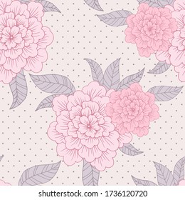 Patrón sin soldadura floral, flores vectoriales vintage, ilustración dibujada a mano, plantilla para textil, papel pintado, papel envolvente.