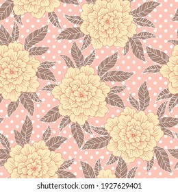Blumennahtlose Muster, Vintage-Vektorblumen, handgezeichnete Illustration, Vorlage für Textilien, Tapete, Wickelpapier.