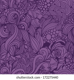 Floral seamless pattern for vintage wallpapers in vector.