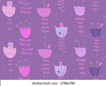 Floral seamless pattern in violet