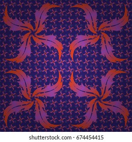 Floral seamless pattern. Violet and orange ornament. Wallpaper baroque, damask. Seamless background.