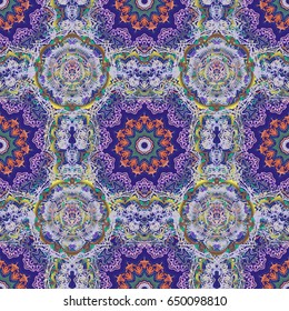 Floral seamless pattern. Wallpaper baroque, seamless vector background in violet and blue colors.