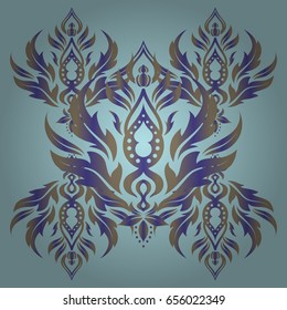 Floral seamless pattern. Wallpaper baroque, seamless vector background in violet and beige colors.