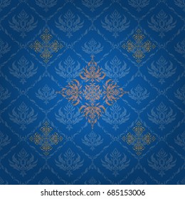 Floral seamless pattern. Wallpaper baroque, seamless vector background in pink and green colors.