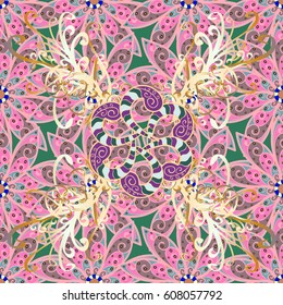 Floral seamless pattern with watercolor effect. Textile print for bed linen, jacket, package design, fabric and fashion concepts. Abstract vector seamless pattern flower design in colors.