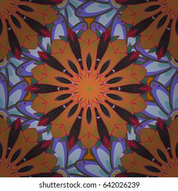 Floral seamless pattern with watercolor effect. Textile print for bed linen, jacket, package design, fabric and fashion concepts. Abstract vector seamless pattern flower design in blue colors.