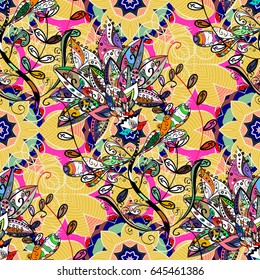 Floral seamless pattern with watercolor effect. Textile print for bed linen, jacket, package design, fabric and fashion concepts. Abstract vector seamless pattern flower design in blue colors.