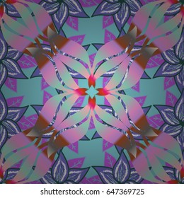 Floral seamless pattern with watercolor effect. Textile print for bed linen, jacket, package design, fabric and fashion concepts. Abstract vector seamless pattern flower design in blue colors.