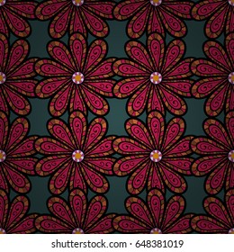 Floral seamless pattern with watercolor effect. Textile print for bed linen, jacket, package design, fabric and fashion concepts. Abstract vector seamless pattern flower design in pink colors.