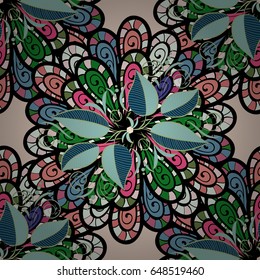 Floral seamless pattern with watercolor effect. Textile print for bed linen, jacket, package design, fabric and fashion concepts. Abstract vector seamless pattern flower design in colors.