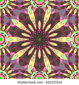 Floral seamless pattern with watercolor effect. Textile print for bed linen, jacket, package design, fabric and fashion concepts. Abstract vector seamless pattern flower design in pink colors.