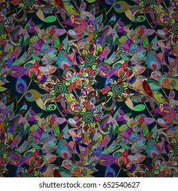 Floral seamless pattern with watercolor effect. Textile print for bed linen, jacket, package design, fabric and fashion concepts. Abstract vector seamless pattern flower design in colors.
