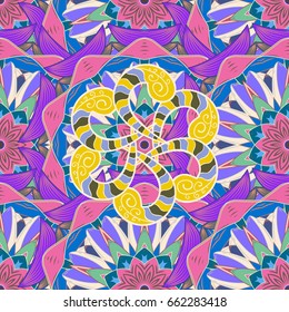 Floral seamless pattern with watercolor effect. Textile print for bed linen, jacket, package design, fabric and fashion concepts. Abstract vector seamless pattern flower design in colorfil colors.
