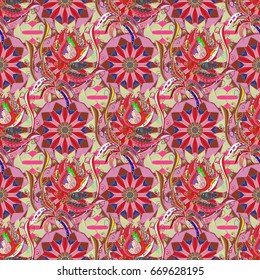 Floral seamless pattern with watercolor effect. Textile print for bed linen, jacket, package design, fabric and fashion concepts. Abstract vector seamless pattern flower design in colors.