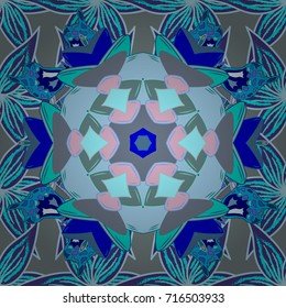 Floral seamless pattern with watercolor effect. Textile print for bed linen, jacket, package design, fabric and fashion concepts. Seamless pattern flower design in neutral, violet and blue colors.