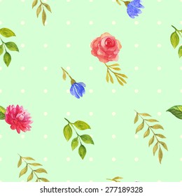 floral seamless pattern. watercolor vector background