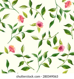 floral seamless pattern. watercolor vector background