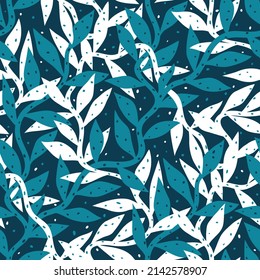 Floral seamless pattern with wavy branches
