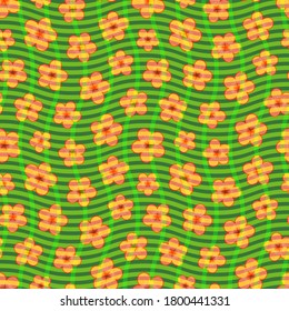 Nahtloses Muster mit floraler Struktur. Wiederholen Sie abstraktes botanisches Gewebsmuster. Vektorgrafik.