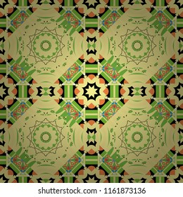Floral seamless pattern. Wedding invitation. Greeting card. Abstract floral background. Abstract vector flowers in green, red and brown colors.