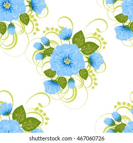 Floral seamless pattern Wedding invitation or card with floral chrysanthemum