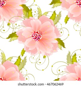 Floral seamless pattern Wedding invitation or card with floral chrysanthemum