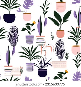 Floral seamless pattern with white color