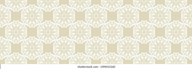 Floral seamless pattern. White design with olive green background