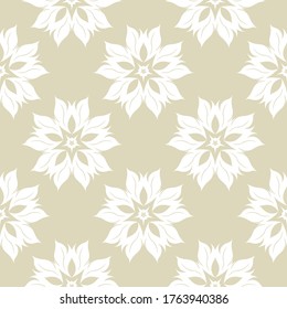 Patrón floral sin fisuras. Diseño blanco sobre el fondo verde oliva. Ilustración del vector