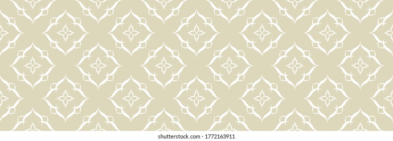 Floral seamless pattern. White design on olive green background. Vector illustratio